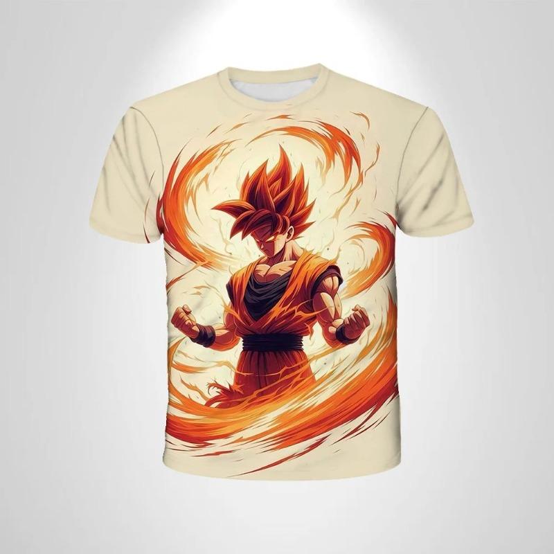 2026 Новая 3D-печатная футболка Dragon Ball для детской одежды, летняя футболка с коротким рукавом в стиле аниме для взрослых, повседневная и модная