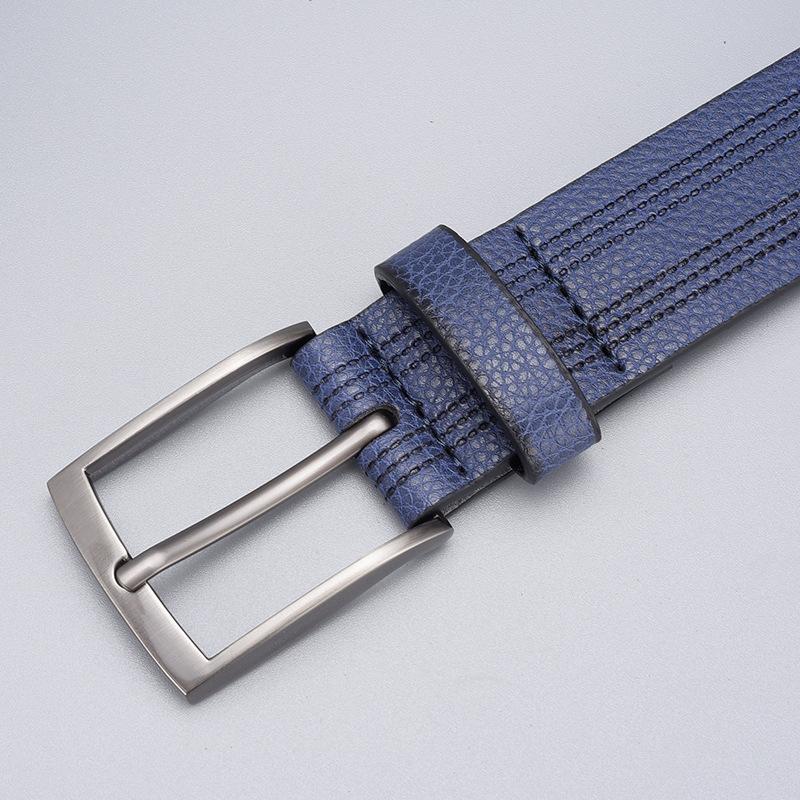 Мужской ремень из цинкового сплава с пряжкой на пуговицах, деловой повседневный ремень для мужчин
