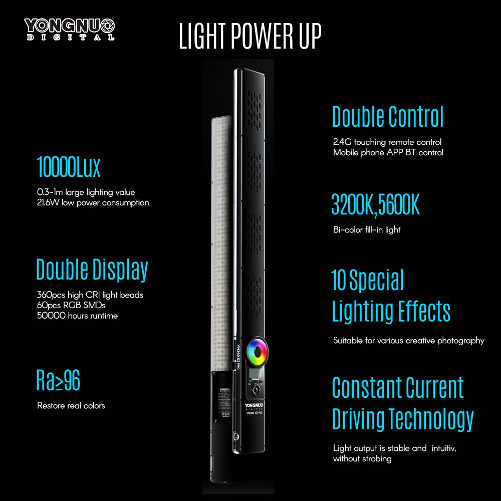 YONGNUO YN360III PRO RGB Full Color LED Video Light with Remote Control Touch Adjusting 10 Special