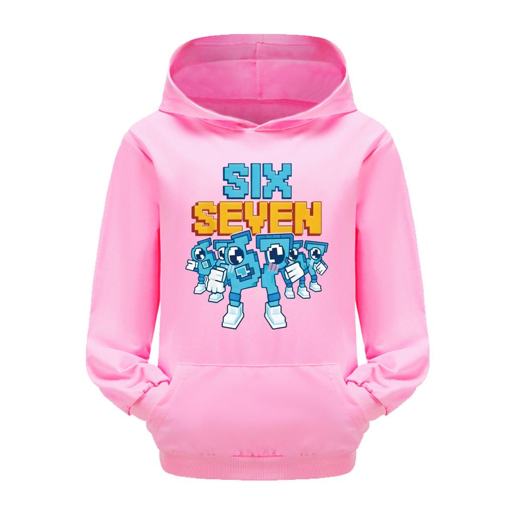 5195 Детская толстовка с длинными рукавами Steal a Brainrot 67 Six Seven с принтом, повседневная, для мальчиков и девочек.