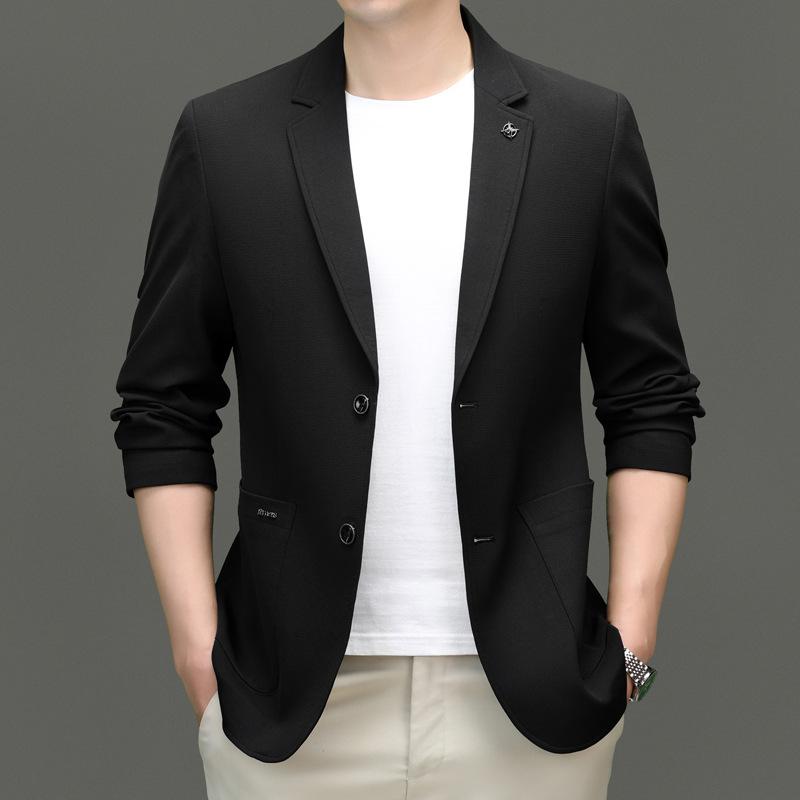 Новый однотонный пиджак для мужчин, корейская версия, модный, облегающий, деловой повседневный, однотонный костюм, повседневный костюм