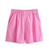 Women's Kaslead Fashion Style Imitation Linen Shorts Tops