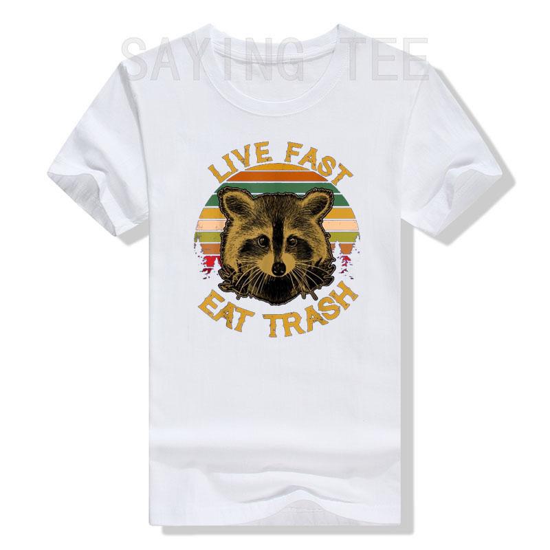 Live Fast Eat Trash Funny Raccoon Camping Vintage Hiking Shirt Live Fast Eat Trash TShirt Design Cute Animal Lover Tee Tops