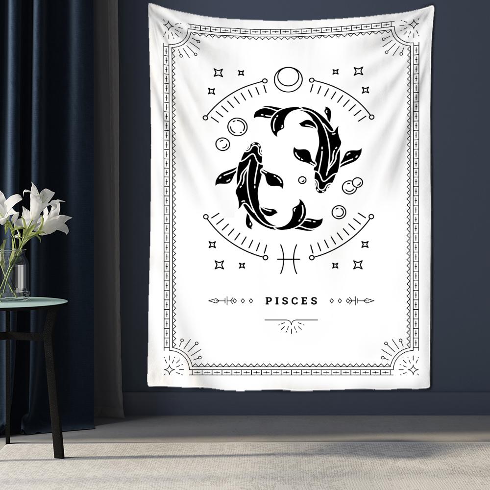 Гобелен «Двенадцать созвездий Таро», настенный психоделический волшебный богемный стиль, матрас в стиле хиппи, искусство домашнего декора