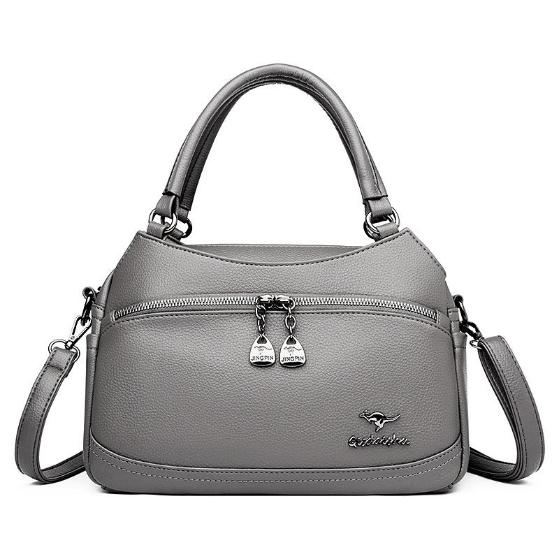 Сумка для тещи среднего возраста и женская сумка 2025 новая женская сумка для мамы из мягкой кожи, темпераментная широкополосная на плечо, повседневная универсальная сумка-мессенджер