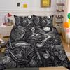 Beauty Skull Printed Bed Clothes Double Size Polyester Comforter Cover Set High Quality Luxury Bed Set