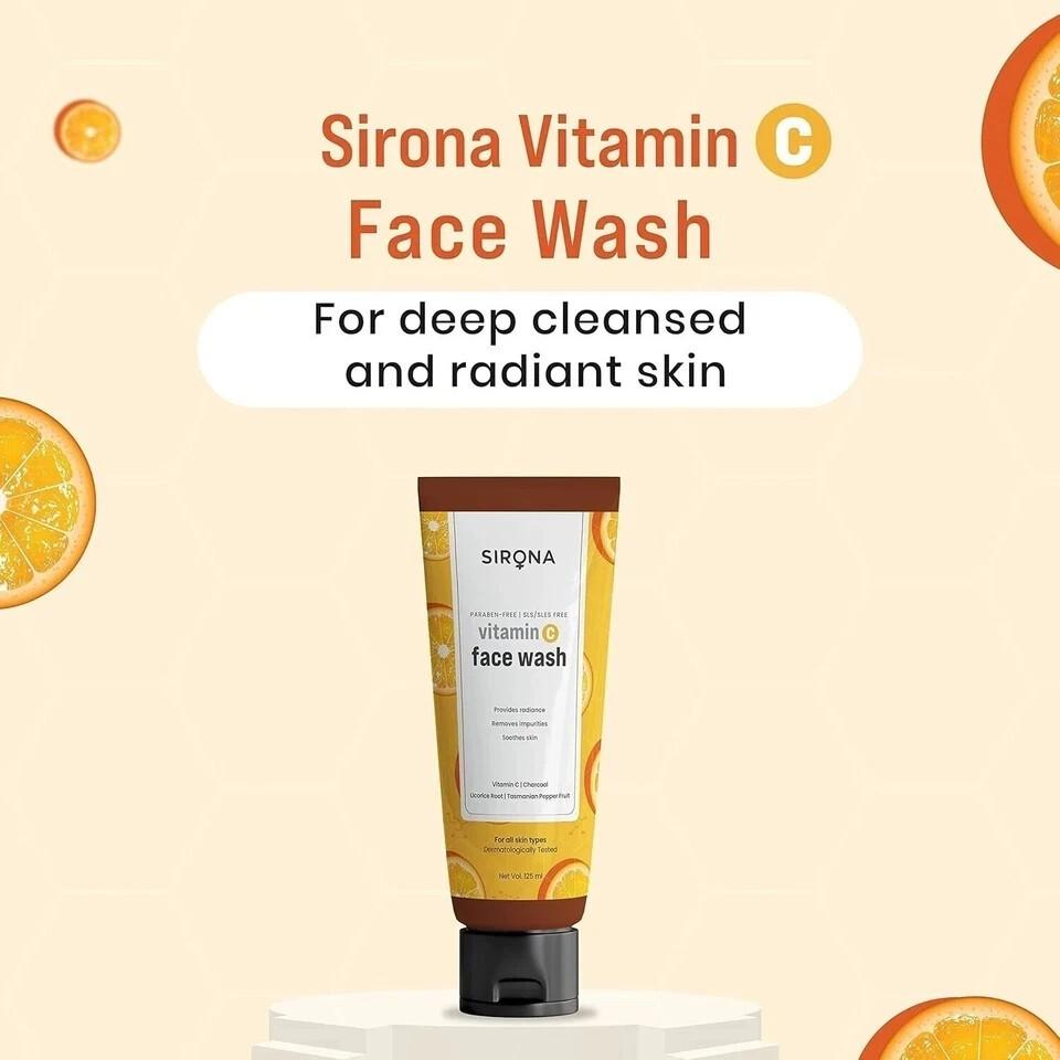 Sirona Vitamin C Face Wash Men & Women 125 ml (Pack of 1)