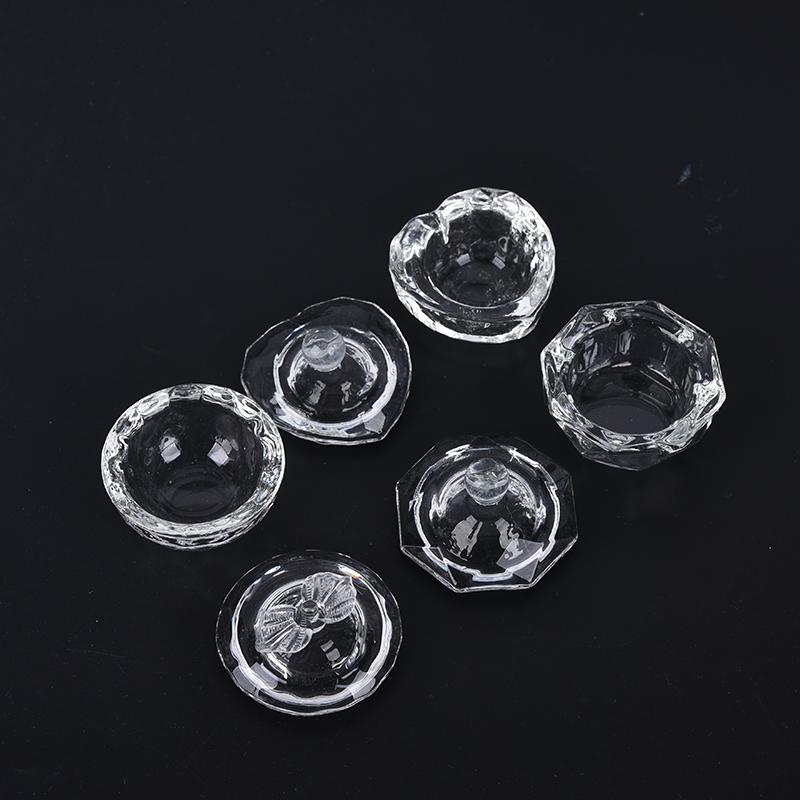 Хрустальная Диспенсерная Чаша с Крышкой Держатель Чашки Маникюрное Оборудование Инструмент для Ногтей