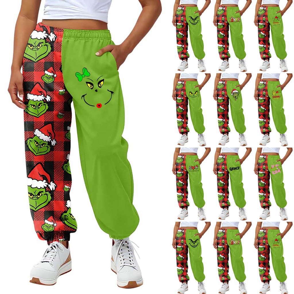 Kids' Fashion Christmas Print Loose-Fit Waistband Casual Sweatpants