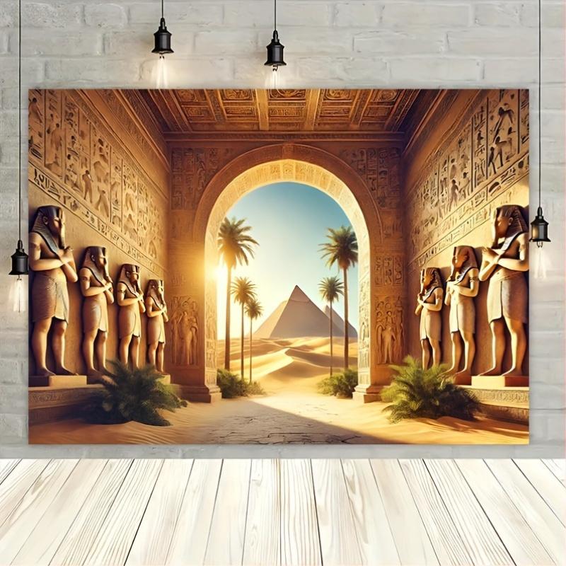 Vibrant view of Egyptian pyramid arches with polyester background fabric, suitable for family gatherings, weddings, birthdays