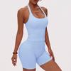 Womens Seamless Yoga Set With Built-in Bra Support High Elasticity Crop Top Leggings Fitness Activewear