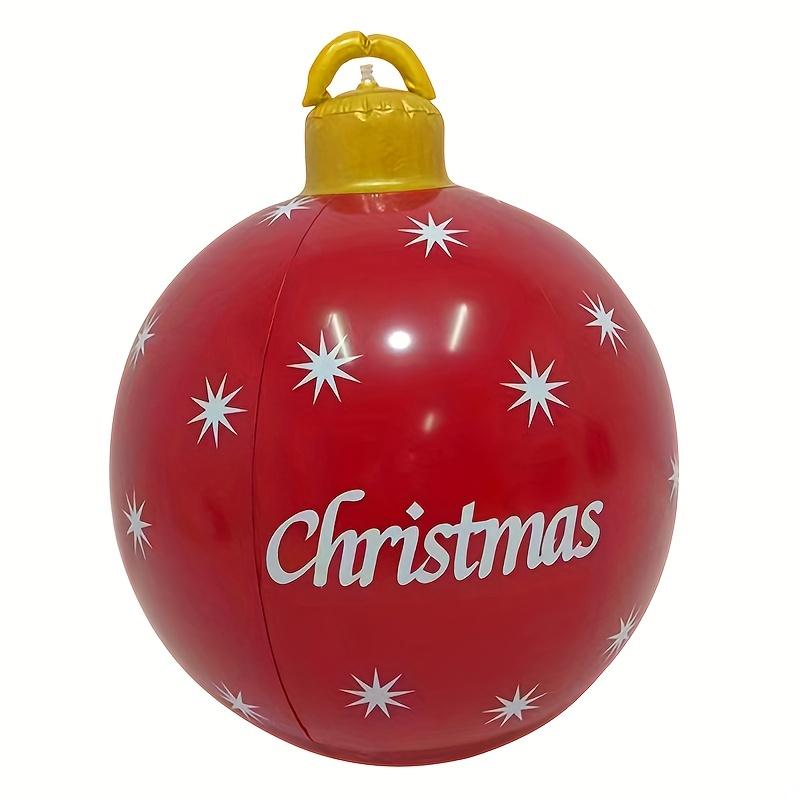 כדור מתנפח גדול לחג המולד לקישוט חוץ 60 ס"מ PVC ענק גדול כדורים גדולים קישוטי עץ חג המולד כדור ללא אור קישוט