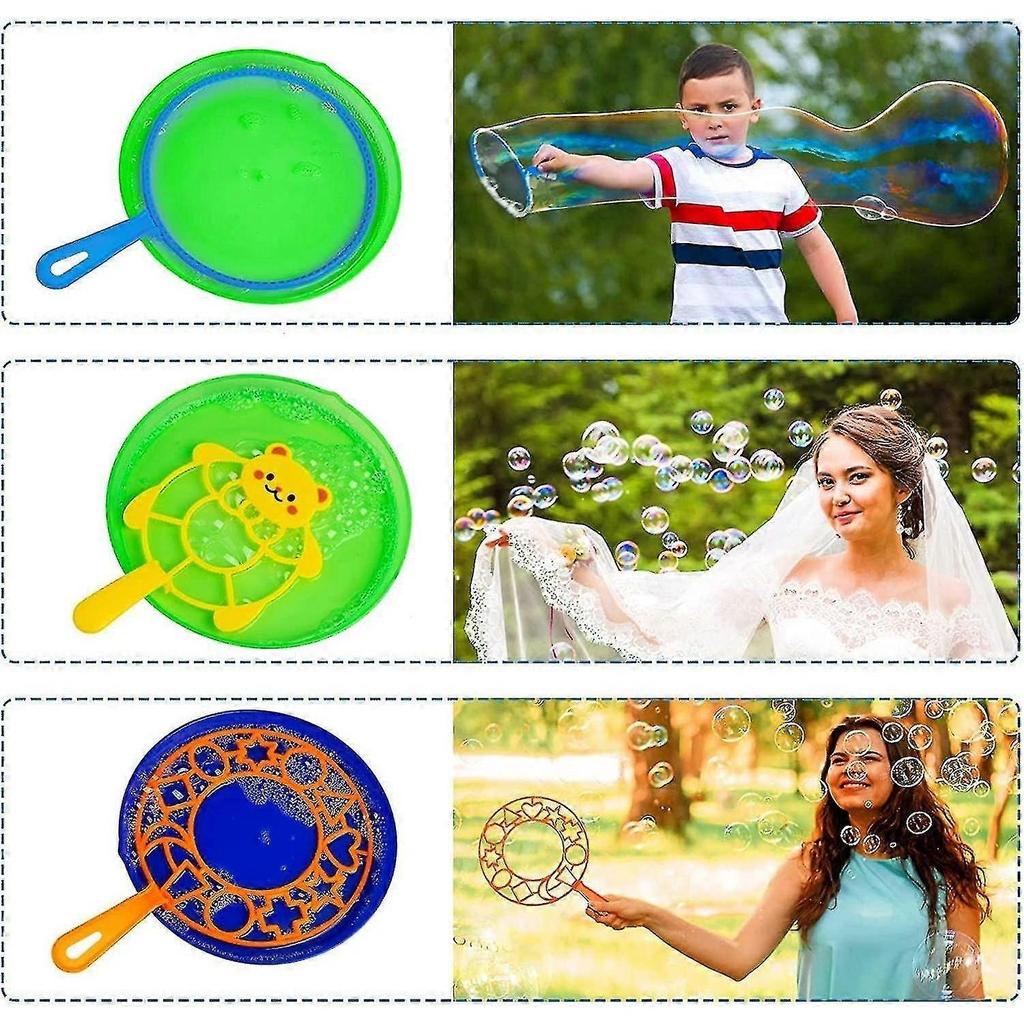 Bubble Wands Set, 15 Pack Big Bubble Wand Toys With Tray Bulk Large Bubble Making Toys For Kids Summer Bubble Toy