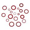 150Pcs Red Flat Washers 14 Sizes Insulation Washer with Plastic Box Flat Ring Washers