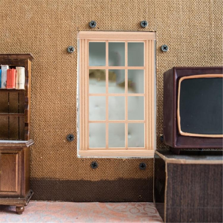 Multipurpose 4 Pieces Dollhouses Miniature Window 1 12 Scale Sturdy Wood Child Models for Home Display Solution