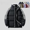 Cotton Jacket Men and Women Paragraph Stand-up Collar Loose Cotton Jacket Jacket Warm Couple Models Striped Bread Clothing Cotton Jacket