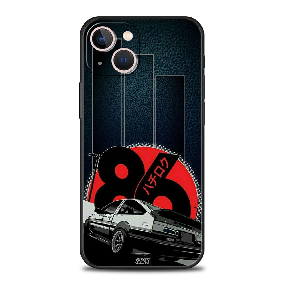 Чехол для телефона Initial D AE86 для iPhone 16 15 14 13 12 Pro Max 11 Pro Max 7 8 Plus XS XR Ударопрочный Мягкий чехол Capas Сумка ТПУ
