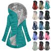 Women's Hooded Warm And Cotton Jacket With Pockets Long Zipper Jacket Cotton Jacket
