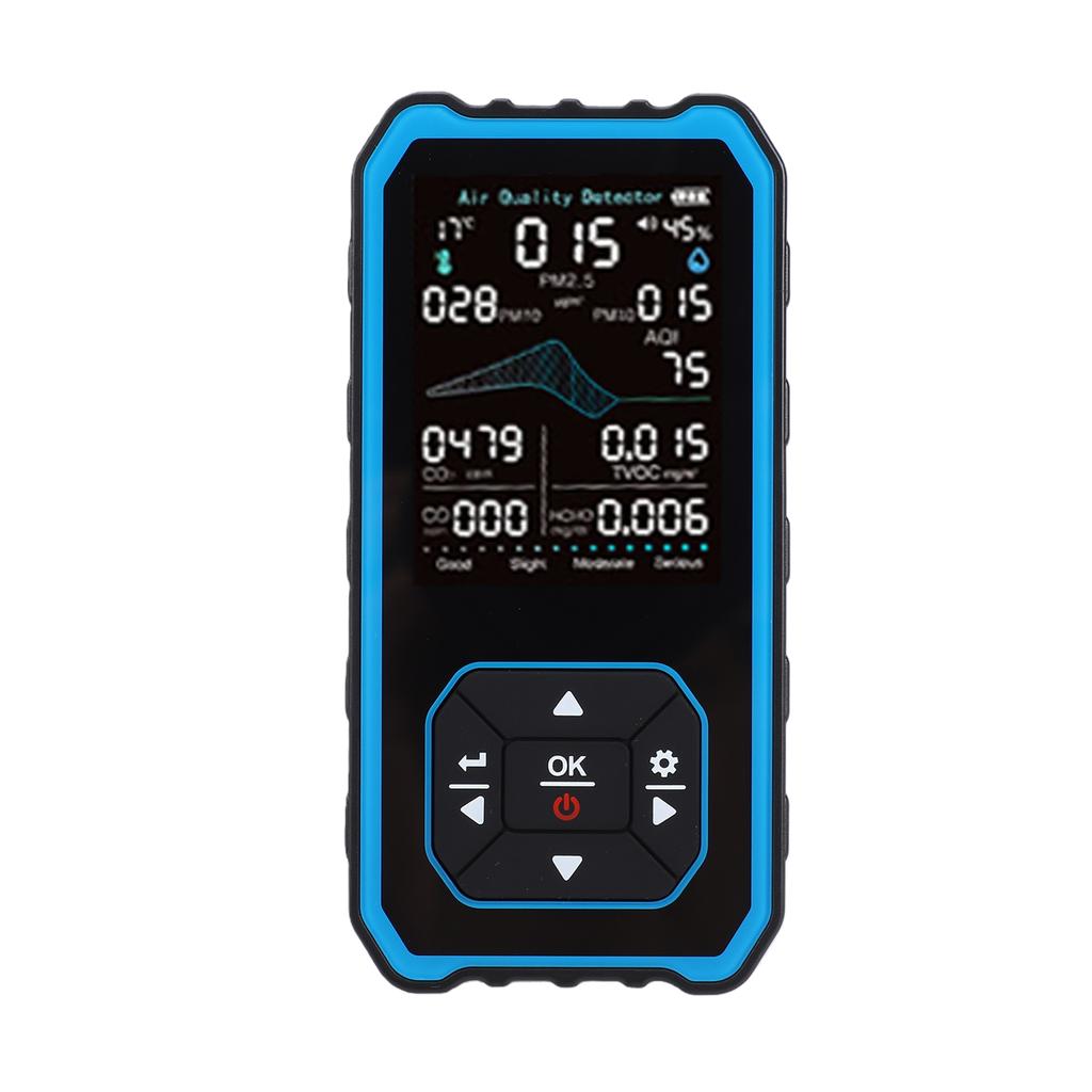 10 в 1 Портативный Качественный монитор PM2.5 PM10 PM1.0 CO2 CO HCHO TVOC Температура Влажность Тест Внутренний Детектор Синий Черный
