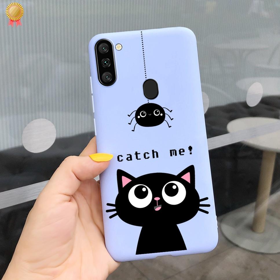 Чехол для Samsung Galaxy A11 Мальчик Девочка Забавный Мультяшный Кот Женщины Силиконовый Задний Чехол Для Samsung Galaxy A 11 SM-A115F 6.4 Funda Чехол