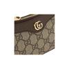 Gucci Сумка для маджонга Ophidia с двойным логотипом G и застежкой-молнией, изготовленная из холста и кожи, подмышечная сумка, сумка через плечо, мини-сумка для женщин, бежевого цвета с черными вставками.
