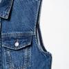 2025 Spring/Summer Women's Sleeveless Slim Fit Denim Dress with Turn-Down Collar