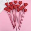 10pcs Love Heart Cake Toppers DIY Decoration Vase Picks Decor  Valentine's Day