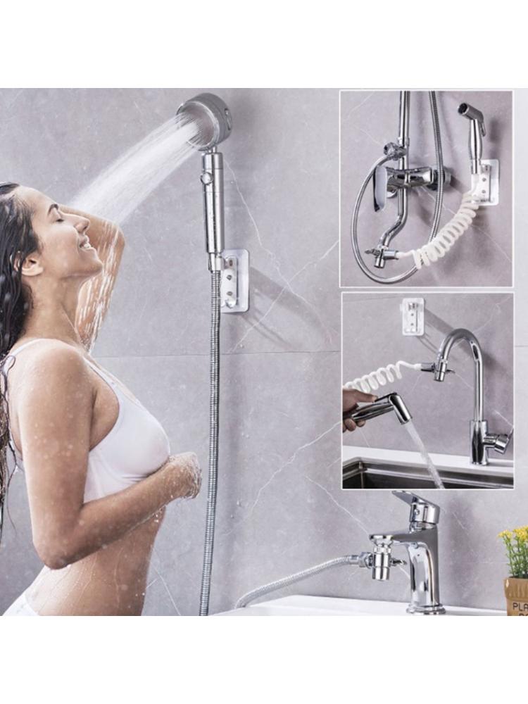 Detachable Sink Shower Extension Head Set Adjustable Quick Connect Faucet Hand