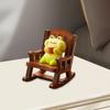 Rocking Chair Animal Figurine Cute Statue Cartoon Mini Desktop Ornament Small Sculpture for Micro Landscape Housewarming Gift
