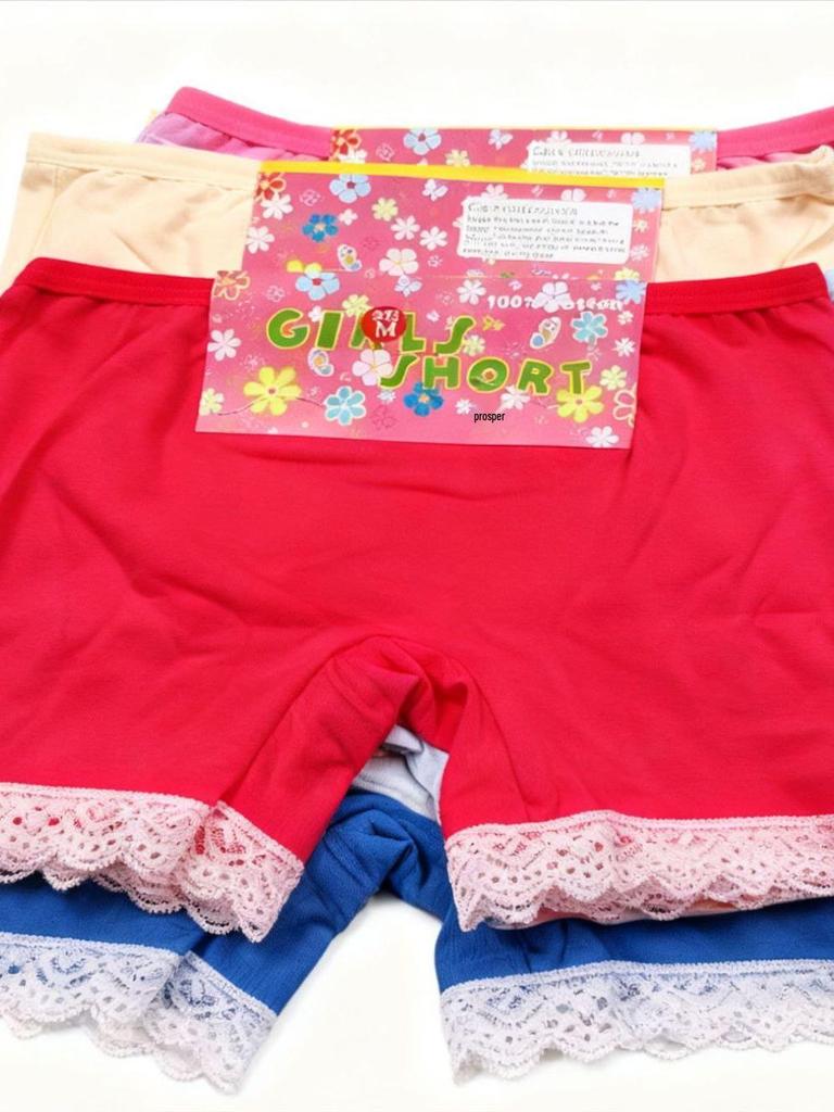 Кружевные трусики-бойлег для девочек из чистого хлопка класса А