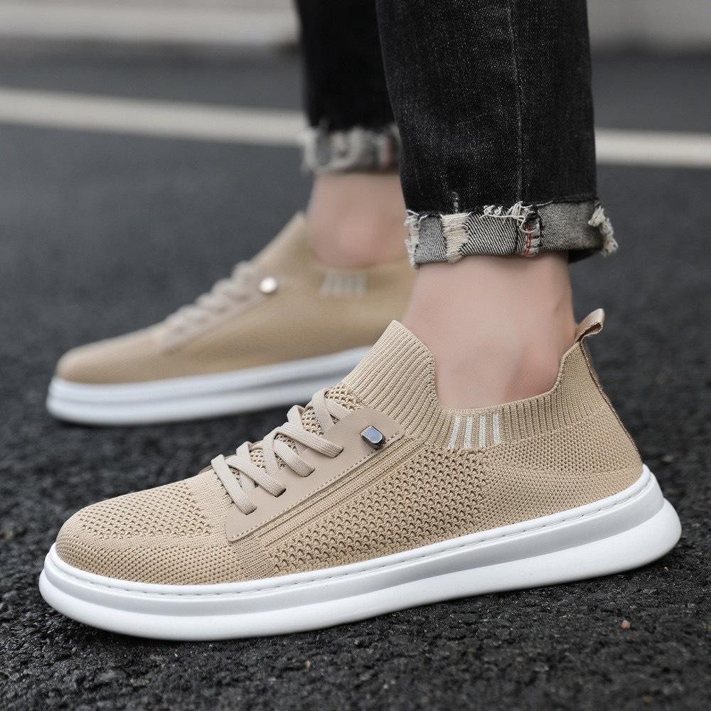 Летние новые дышащие сетчатые кроссовки-кеды Легкие fly knit повседневные кеды