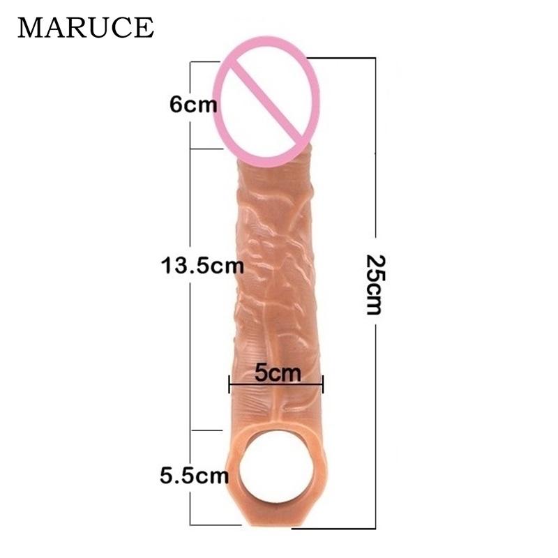 FXI 14-27 см реалистичный рукав-удлинитель для увеличения члена, задержка эякуляции, многоразовый презерватив, мужские секс-игрушки