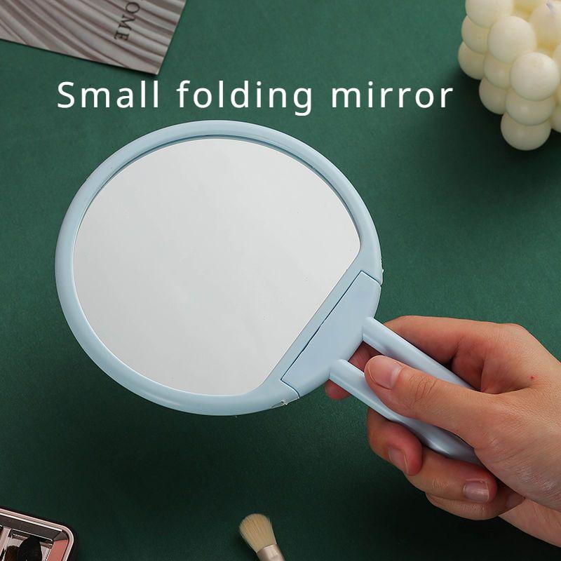 Прозрачное складное ручное зеркало для макияжа, туалетное зеркало, студенческое настольное портативное общежитие для девочек, удобное косметическое зеркало