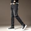 Мужские джинсы, черные тонкие прямые деловые повседневные черные эластичные хлопковые джинсовые брюки, брюки TPK09