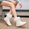Women’s Fashionable Soft-Soled Waterproof Mid-Tube Rain Boots with Velvet Lining - Non-Slip Winter Wear