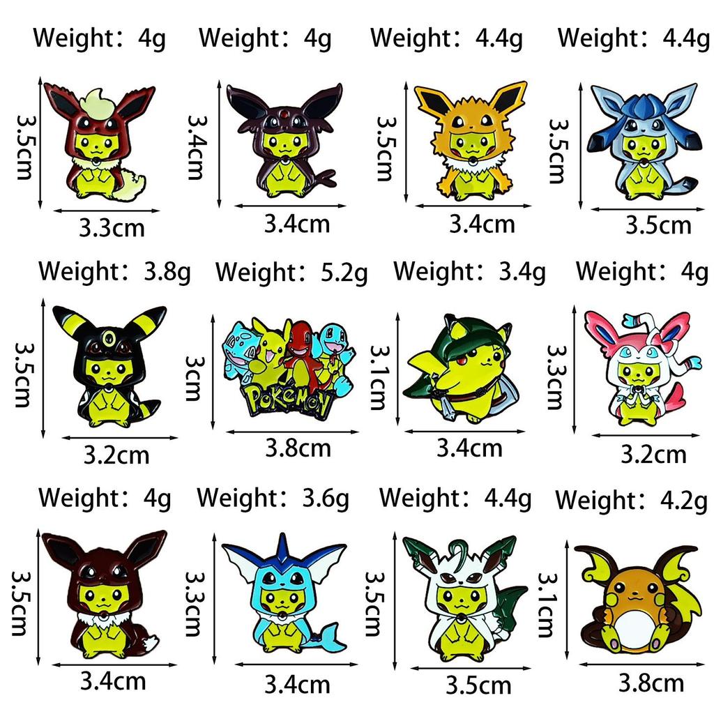 Pokémon Anime Merchandise: Cute Eevee Headband & Pikachu Brooch Backpack Badge