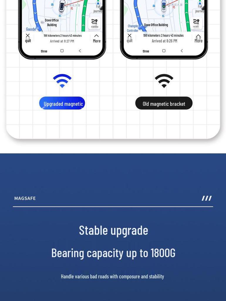Jaguar Wireless Magnetic Phone Holder & Fast Charger with LED Ambient Light, Compatible with Apple