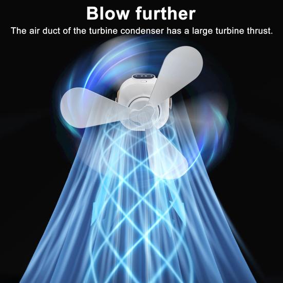 Потолочный вентилятор с подсветкой и пультом управления, 3 скорости, сильный воздушный поток, низкий уровень шума, перезаряжаемый, портативный вентилятор для палатки, подвесной потолочный вентилятор