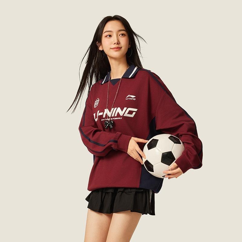 Спортивная серия Li Ning Lifestyle Свободный крой Свитшот с логотипом Унисекс Свитшот AWDVC89-5