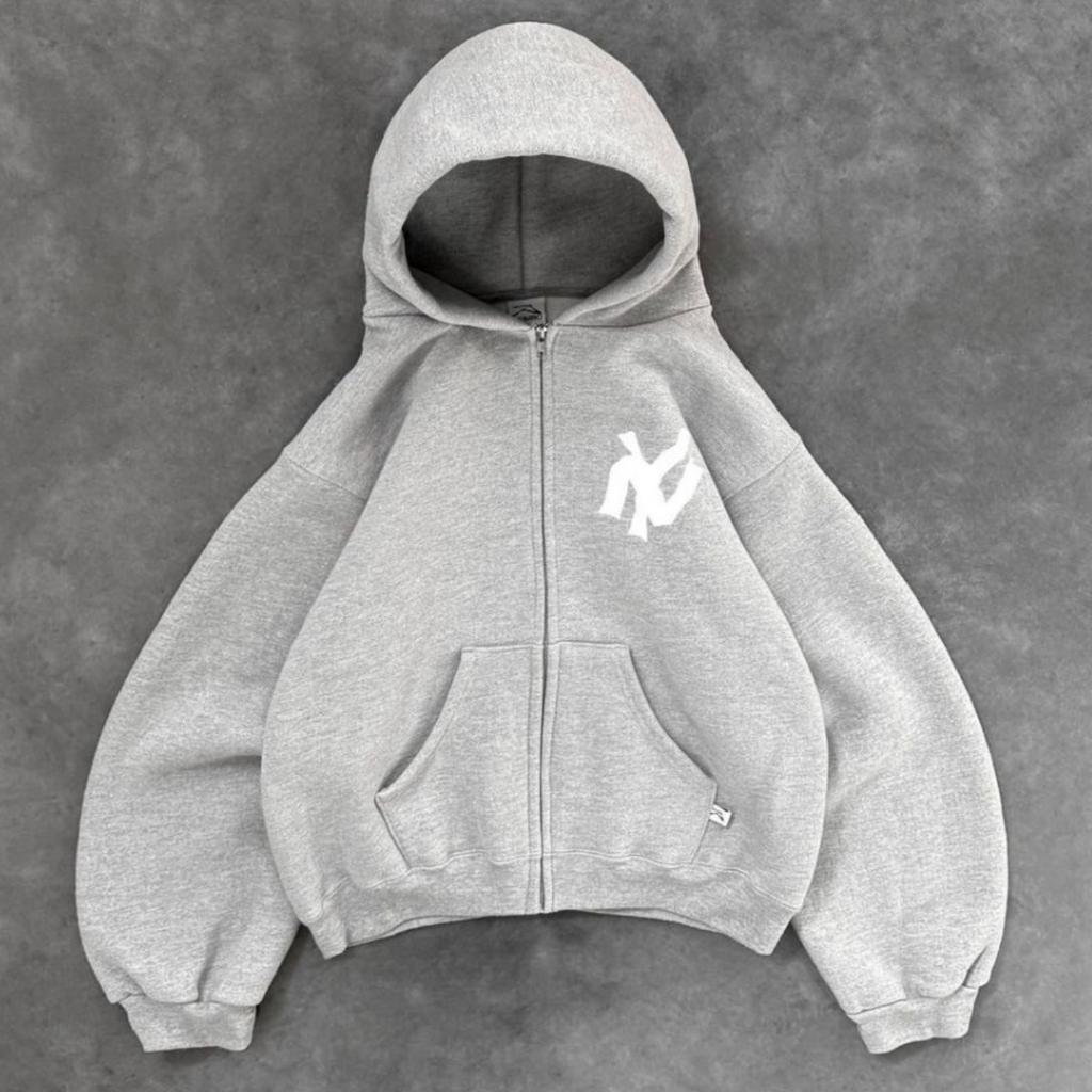 RogueWave Y2K Retro Hoodies for Men and Women with Printed Patterns Y2K Style Street Hooded Cardigan Long Sleeves