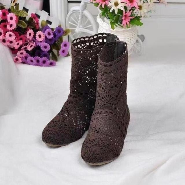11 цветов в наличии, кружевные полые ботинки, дышащая вязаная сетчатая обувь, корейские высокие летние женские ботинки, женская обувь до колена