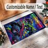 Monster Truck Theme Crystal Velvet Rug Personalized Custom Name Text Soft Floor Mat Home Decor