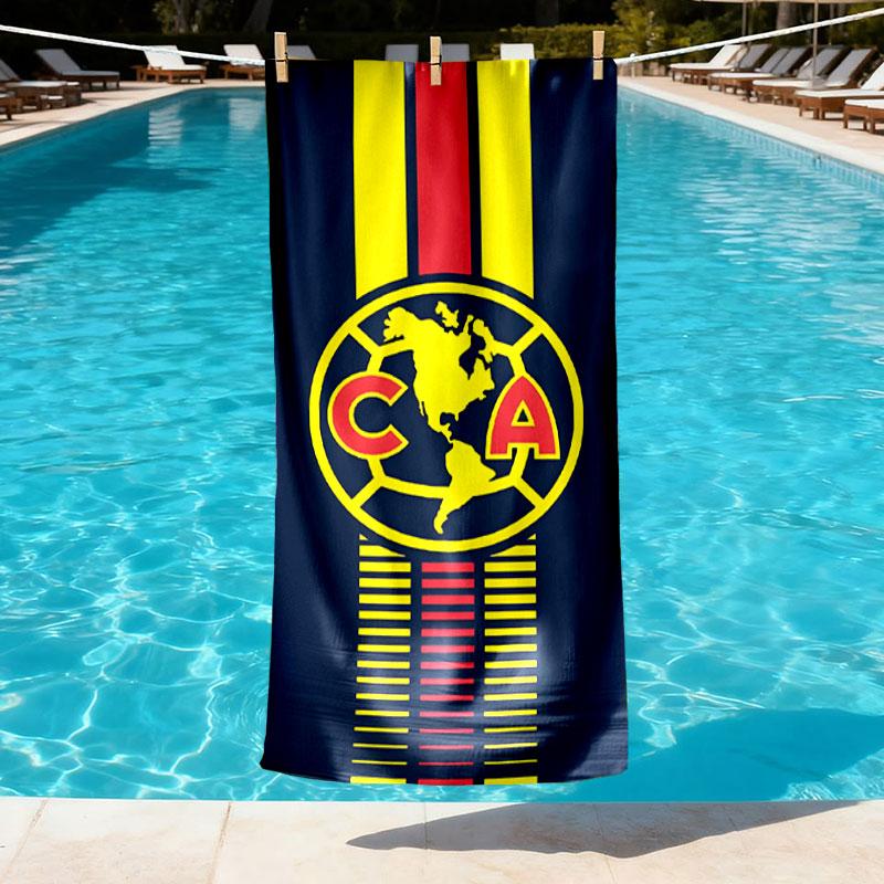 Club America Print Beach Towel Design, Soft, Lightweight. for Home Bathroom, Spa, Pool, Yoga, Surfing, Camping, Gift for Family, Friend