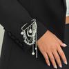 Pearl Flower Brooch Exaggerated Tassel Pin Multilayer Pants Chain Charm Lapel Pin Jewelry Decoration Accessories Gifts