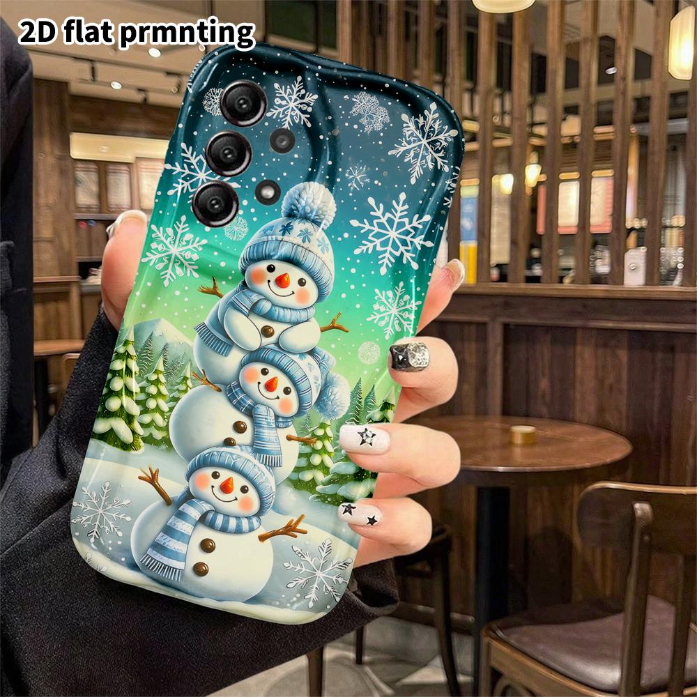 Чехол для телефона: 2D плоский защитный чехол для Samsung Galaxy A34 A35 M05 M06 S20 S22 S21 FE Plus 5G, трехслойный снеговик, рождественский и хэллоуинский подарок