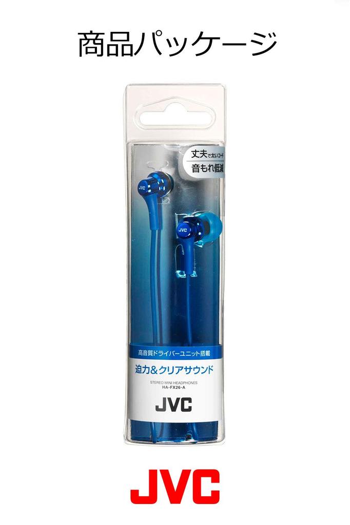 Наушники JVC Kenwood JVC HA-FX26-A проводные канального типа синего цвета