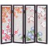 Киото Ракушиан Мини Складной Экран – Четыре Панели [Шикисай Хана] от Luciere Japan / 100% Льняная Перегородка Бёбу, Дисплей для Интерьера в Японском Стиле