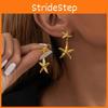 Plated Trendy Gold Starfish Earrings Stylish Gold Alloy Star Shape Earrings For Women For Autumn