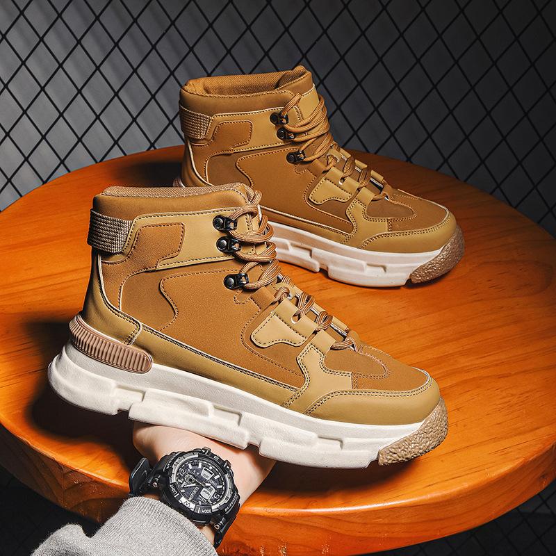 Модные зимние новые зимние ботинки на толстой подошве для спорта и отдыха, модные ботинки из хлопка и бархата, мужская обувь, роскошные кроссовки Zapatos Mujer