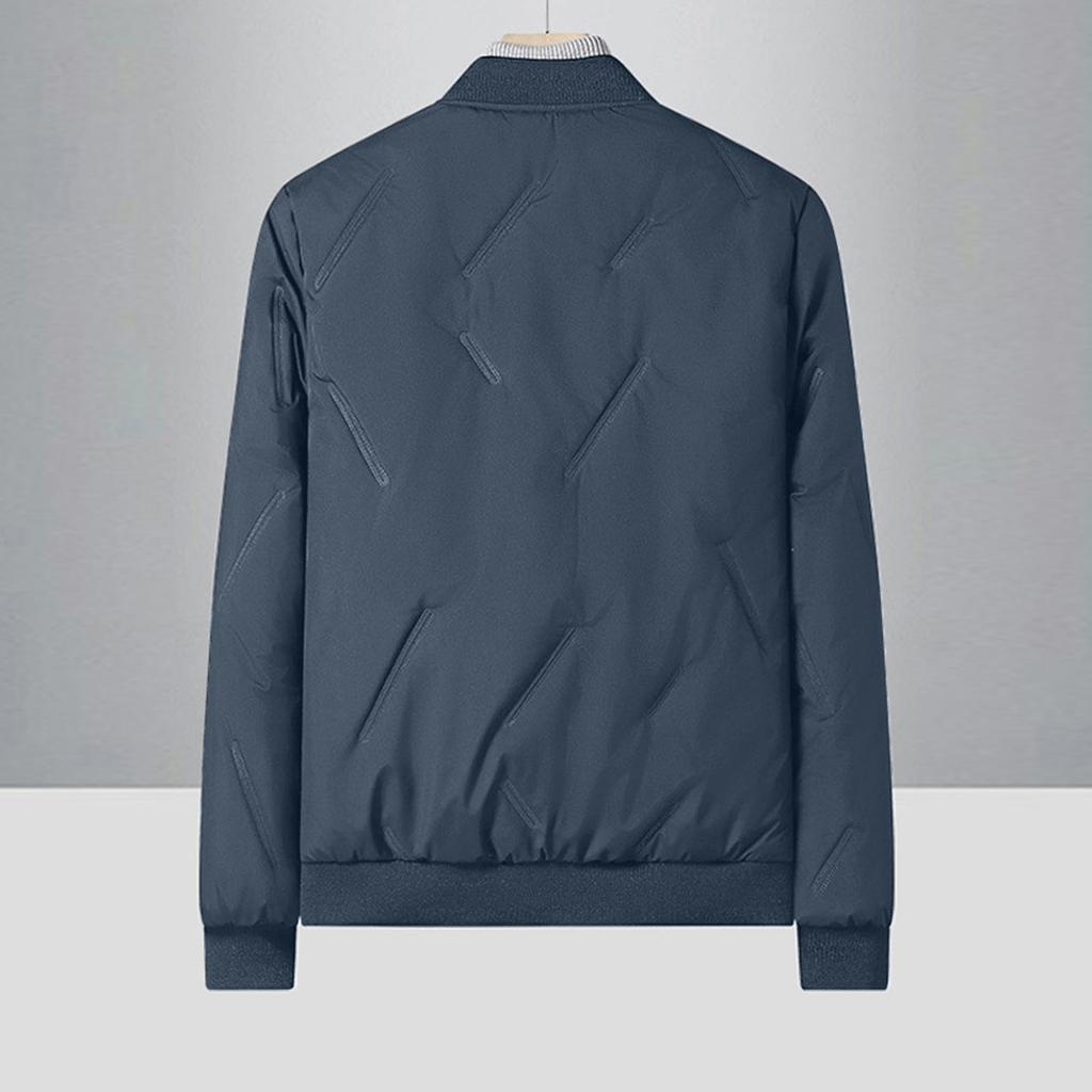 Men's Large Pocket Zipper Jacket Sports Leisure Baseball Collar Thick Warm Quilted Coat